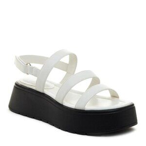 Rocketdog NWOT White Strappy Platform Sandals Size 10 Adjustable Ankle Strap